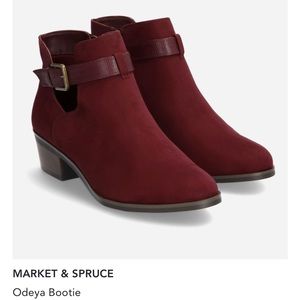 Market and Spruce Odeya Bootie 8.5W burgundy red